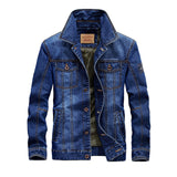 Men's Fleece Denim Trucker Jackets - Blue - Light Blue /  Denim Sherpa Trucker Jacket - 7XL - Denim - image 6
