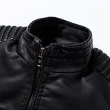 Men's Motorcycle Faux Leather Jacket - Black - Jacket - 4XL - PU Leather - image 11