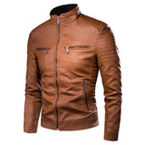 Men's Motorcycle Faux Leather Jacket - Black - Jacket - 4XL - PU Leather - image 15