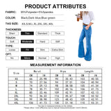 Women's High Waist Vintage Flare Jeans - Blue - Dark Blue / Flared Jeans - 4XL - Polyester - image 14