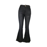 Women's High Waist Vintage Flare Jeans - Blue - Dark Blue / Flared Jeans - 4XL - Polyester - image 12