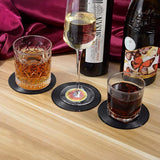 Funki Buys | Coasters | Vinyl Record Co... - 6 Pcs / Record Coaster Set + Holder / BPA Free Plastic / 4.13" x 0.98" - image 8