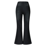 Women's Flare Jeans Mid Waist Bell Jeans - Black - Mid Waist Flares - 5XL - Denim Polyester - image 16
