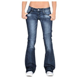 Women's Flare Jeans Mid Waist Bell Jeans - Black - Mid Waist Flares - 5XL - Denim Polyester - image 22
