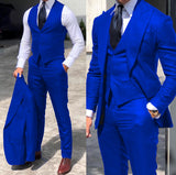 Men's 3 Pcs Formal Grooms Suit Slim Fit - Burgundy - 3 Pcs Suit - 6XL - Polyester - image 5