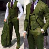 Men's Classy 3 Pcs Slim Fit Formal Suits - Brown - Light Brown / 3 Pcs Slim Fit Suit - 6XL - Polyester - image 4