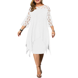 Women's Plus Size Lace Mesh Midi Dress - Black - Evening Dress - 6XL - Chiffon/Lace - image 30