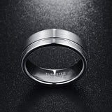 Men's Women's Grooved Tungsten Rings - Silver - Wedding Band - 12 - Tungsten Carbide - image 8