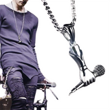 Unisex Singer Microphone Pendant - Silver - Microphone Pendant - M - Stainless Steel - image 2