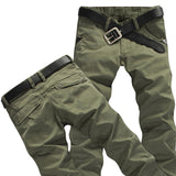 Men's Slim Fit Cargo Pant Mid-Waist Jeans - Army Green - Pants - 40 - Polyester Denim - image 1