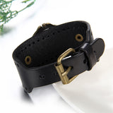Men's Steampunk Goth Style Wide Watch - Black - Retro Watch - M - Alloy/Leather - image 5