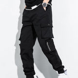 Men's Hip Hop Streetwear Cargo Pants 8XL - Black - Streetwear Cargo Pants - 8XL - Polyester - image 12