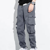 Men's Hip Hop Streetwear Cargo Pants 8XL - Black - Streetwear Cargo Pants - 8XL - Polyester - image 27