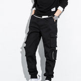 Men's Hip Hop Streetwear Cargo Pants 8XL - Black - Streetwear Cargo Pants - 8XL - Polyester - image 8