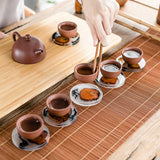 Pine Resin Coasters + Holder 6-7 P… - Brown - Square Coaster Set 6 Pcs + Holder / 3.11 x 0.23" - Small - Pine Resin - image 4