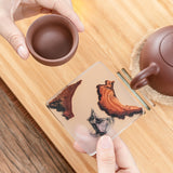 Pine Resin Coasters + Holder 6-7 P… - Brown - Square Coaster Set 6 Pcs + Holder / 3.11 x 0.23" - Small - Pine Resin - image 6