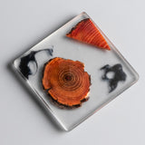 Pine Resin Coasters + Holder 6-7 P… - Brown - Square Coaster Set 6 Pcs + Holder / 3.11 x 0.23" - Small - Pine Resin - image 9