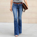 Women's Boyfriend Jeans Mid Waist - Blue - Light Blue / Bootcut Jeans - XXL - Polyester Denim - image 4