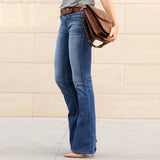 Women's Boyfriend Jeans Mid Waist - Blue - Light Blue / Bootcut Jeans - XXL - Polyester Denim - image 7