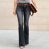 Women's Boyfriend Jeans Mid Waist - Blue - Light Blue / Bootcut Jeans - XXL - Polyester Denim - image 11