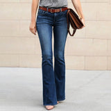 Women's Boyfriend Jeans Mid Waist - Blue - Light Blue / Bootcut Jeans - XXL - Polyester Denim - image 6