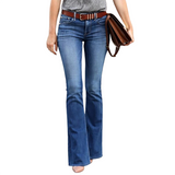 Women's Boyfriend Jeans Mid Waist - Blue - Light Blue / Bootcut Jeans - XXL - Polyester Denim - image 16