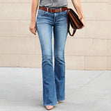 Women's Boyfriend Jeans Mid Waist - Blue - Light Blue / Bootcut Jeans - XXL - Polyester Denim - image 8