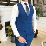 Men's 3 Pcs Tailored Double Breasted Suit - Black - 3 Pcs Suit - 6XL - Polyester - image 6