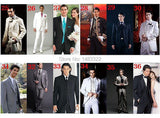 Men's Custom 3 Pcs Grooms Suit Tailcoat - Black - 3 Piece Groomsmen Tuxedo Suit - 6XL - Polyester - image 27