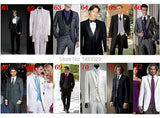 Men's Custom 3 Pcs Grooms Suit Tailcoat - Black - 3 Piece Groomsmen Tuxedo Suit - 6XL - Polyester - image 30