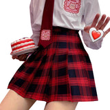 Women's Stretchy Flared Mini Skater Skirt - Red - A1 / Plaid Gothic Skirt - XXXL - Polyester - image 14