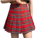 Women's Stretchy Flared Mini Skater Skirt - Red - A1 / Plaid Gothic Skirt - XXXL - Polyester - image 5