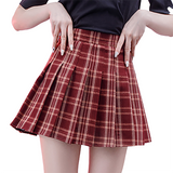 Women's Stretchy Flared Mini Skater Skirt - Red - A3 / Plaid Gothic Skirt - XXXL - Polyester - image 9