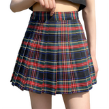 Women's Stretchy Flared Mini Skater Skirt - Red - A1 / Plaid Gothic Skirt - XXXL - Polyester - image 7