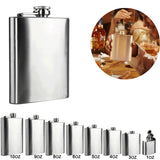 Stainless Steel Drink Flasks 1oz -10oz - Silver - A / 1 oz Hip Flask - 1 oz - 10 oz - Stainless Steel - image 1
