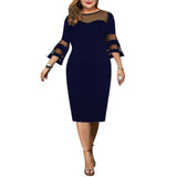 Women's Stylish Formal Party Midi Dress - Red Wine - Dress - 5XL - Polyester/Chiffon - image 10