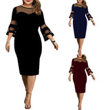 Women's Stylish Formal Party Midi Dress - Red Wine - Dress - 5XL - Polyester/Chiffon - image 16