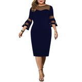 Women's Stylish Formal Party Midi Dress - Red Wine - Dress - 5XL - Polyester/Chiffon - image 15