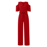 Women's Elegant Wide Leg Flared Pantsuit - Black - Elegant Pant Suit - XXL - Polyester - image 15