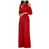 Women's Elegant Wide Leg Flared Pantsuit - Black - Elegant Pant Suit - XXL - Polyester - image 14