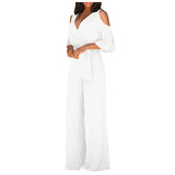 Women's Elegant Wide Leg Flared Pantsuit - Black - Elegant Pant Suit - XXL - Polyester - image 22