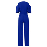 Women's Elegant Wide Leg Flared Pantsuit - Black - Elegant Pant Suit - XXL - Polyester - image 11
