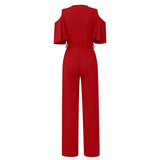 Women's Elegant Wide Leg Flared Pantsuit - Black - Elegant Pant Suit - XXL - Polyester - image 16