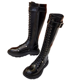 Women's White Knee High Lace Up Boots - White - Knee High Boots - 43 B - Pigskin Leather - image 33