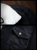 Men's Warm Denim and Sherpa Jackets - Blue - Light Blue / Plush Winter Jacket - 6XL - Denim/Sherpa - image 11