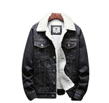 Men's Warm Denim and Sherpa Jackets - Blue - Light Blue / Plush Winter Jacket - 6XL - Denim/Sherpa - image 18
